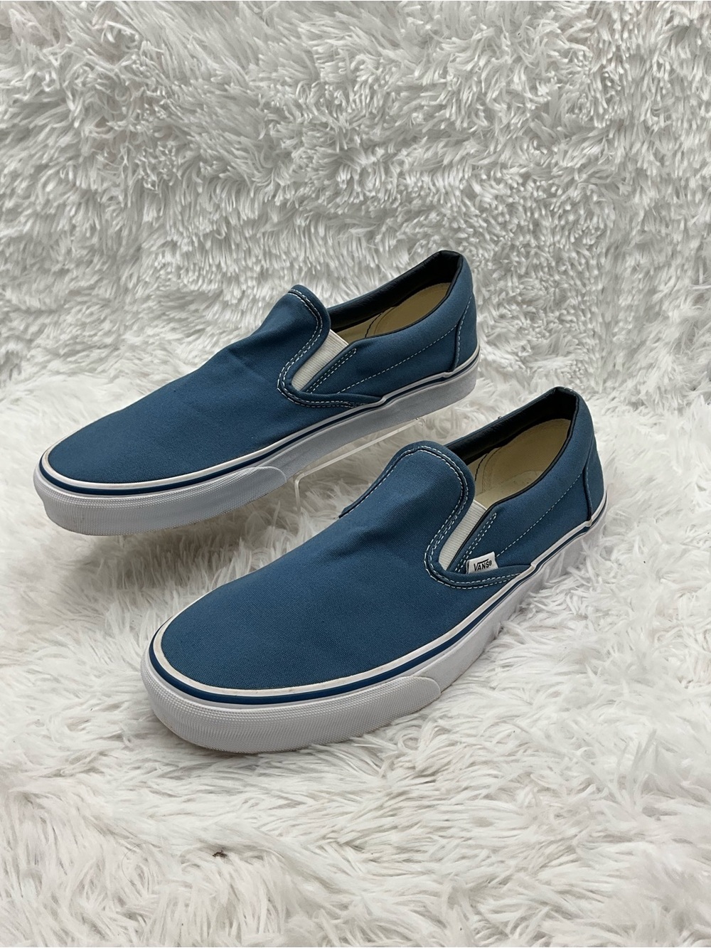 Vans Canvas Loafers Size 11 (Women’s 12.5) Blue Slip-on Unisex Classic - Picture 3 of 6